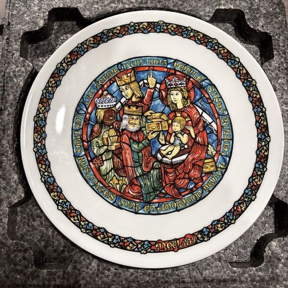 Other - D Arceau Limoges Noel Vitrail L’Adoration Des Rois Nativity Christmas Plate 1979